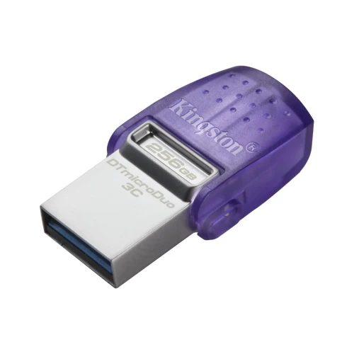 KINGSTON DATATRAVELER MICRODUO 3C 256GB - FLASH DISQUE 256GB - USB-A + USB-C - TRANSFERT RAPIDE 200 MB/S