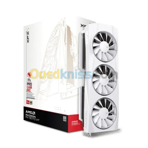 XFX QUICK SILVER RADEON RX 9070 XT WHITE MAGNETIC 16GB - PRO GAMING - GDDR6 -RAY TRACING - 3X FANS