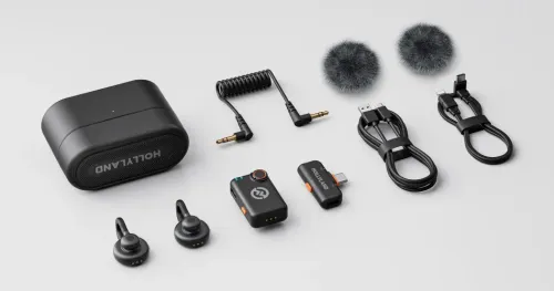 HOLLYLAND LARK M2S - MICROPHONE SANS FIL - ULTRA-C - 2TX + 1RX + RX CAMERA - 2,4 GHZ - BLACK