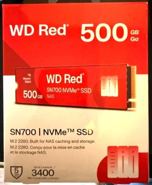 WESTERN DIGITAL SN700 - SSD M.2 RED 500GB - 2280 NVME PCIE 3.0 X4 - 3400 Mos -NAS & BAIE DE STOCKAGE