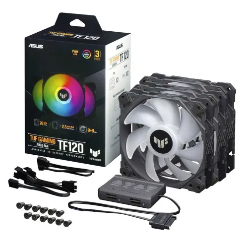 ASUS TUF GAMING TF120 ARGB X3 - 3 VENTILATEUR 120MM - AVEC CONTRÔLEUR - ARMORY CRATE - BLACK