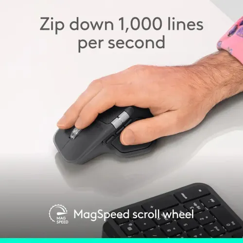 LOGITECH MX MASTER 4 FOR BUSINESS - SOURIS SANS FIL - ERGONOMIQUE AVANCÉEP PRO - 8 BOUTONS  GRIS