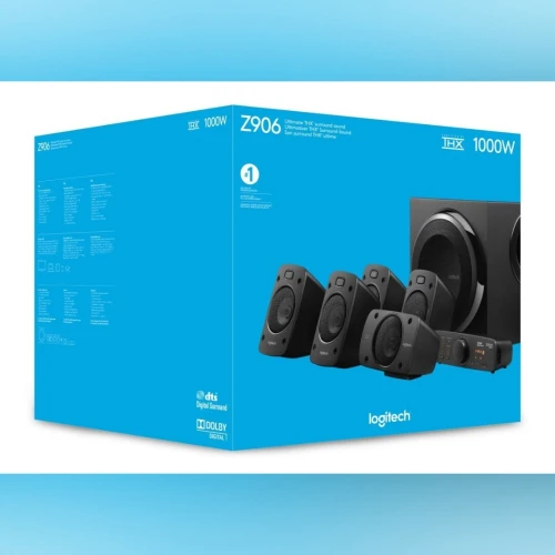 LOGITECH Z906 SYSTÈME AUDIO - ENSEMBLE 5.1 - THX - 500 WATTS - JACK 3.5MM - AUDIO NUMÉRIQUE - PC & CONSOL - BLACK
