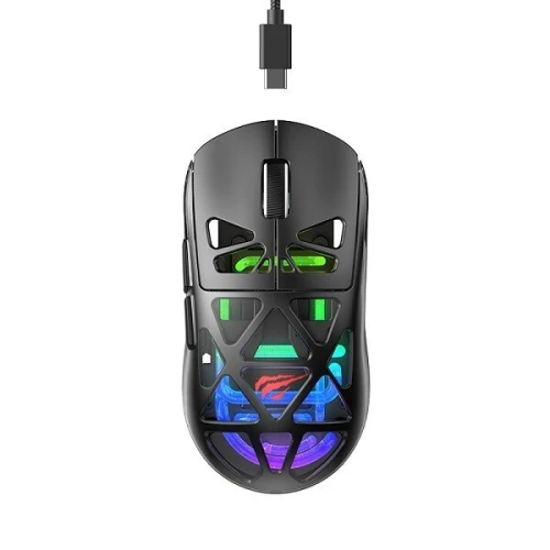 HAVIT MS1044WB BLACK - SOURIS GAMING SANS FIL - 3 MODES DE CONNEXION - RGB PROGRAMMABLE - HAUTE PRÉCISION - ERGONOMIQUE - BLACK
