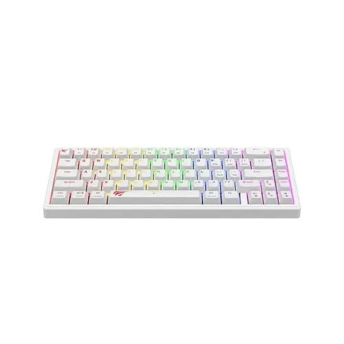 HAVIT KB874L WHITE - CLAVIER MÉCANIQUE GAMING - RGB BACKLIT - SWITCHES RED - 67 TOUCHES - COMPACT - WHITE