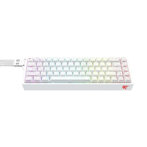 HAVIT KB922L WHITE - CLAVIER MÉCANIQUE GAMING - RGB BACKLIT - SWITCHES RED - 68 TOUCHES - COMPACT - WHITE