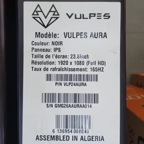 VULPES AURA - ÉCRAN GAMING 24" - DALLE IPS FHD - 165HZ - 1MS - PC & CONSOLE - ULTRA GAMING - BLACK