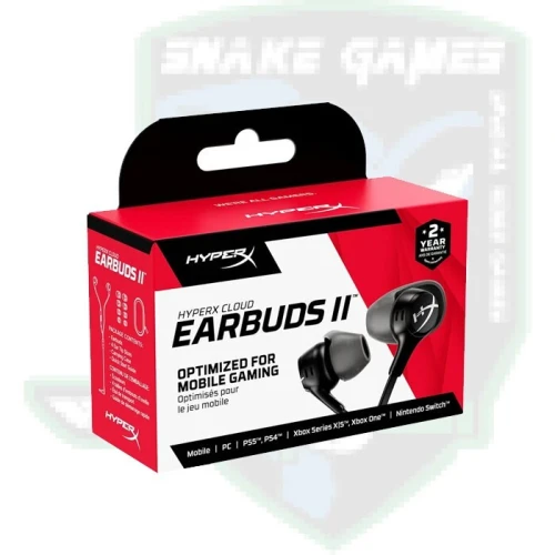 HYPERX CLOUD EARBUDS II - ÉCOUTEURS GAMING FILAIRES -JACK 3.5 - MIC INTÉGRÉ - MULTIPLATFORME -BLACK