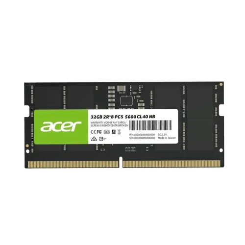 ACER SD200 RAM LAPTOP - 32GB - DDR5 - 5600 MHz - INTEL & AMD - SODIMM - 1.1V - BLACK