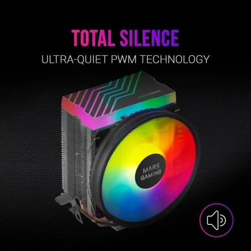 VENTILATEUR MARS GAMING MCPU33 - CPU FRGB - 3 HEATPIPES - TDP 140W  - ULTRA-SILENCIEUX - MULTISOCKET