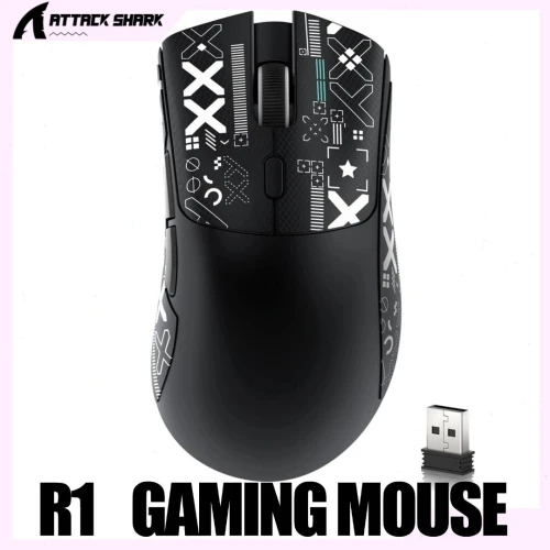 ATTACK SHARK R1 - SOURIS FILAIRE & SANS FIL - BLUETOOTH - 2.4G - 6 BOUTONS -18000 DPI - 1KHZ -BLACK