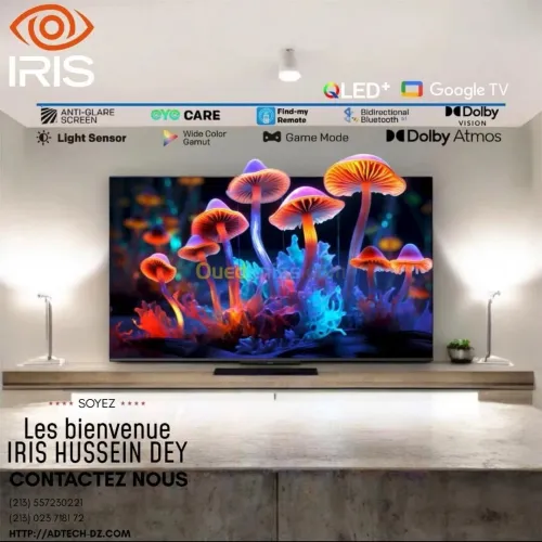 TV IRIS 75" Q7030 UHD 4K - QLED+ Smart GOOGLE TV ANDROID - 75 POUCES - WIFI - 60 Hz -Ethernet -HDMI