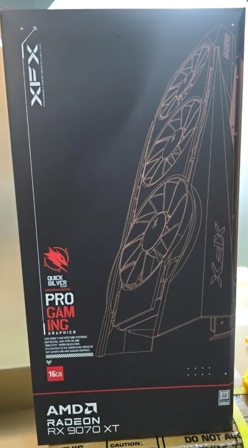 XFX QUICK SILVER RADEON RX 9070 XT 16GB - PRO GAMING -PCIe 4.0 - GDDR6 -RAY TRACING - 3X FANS -BLACK