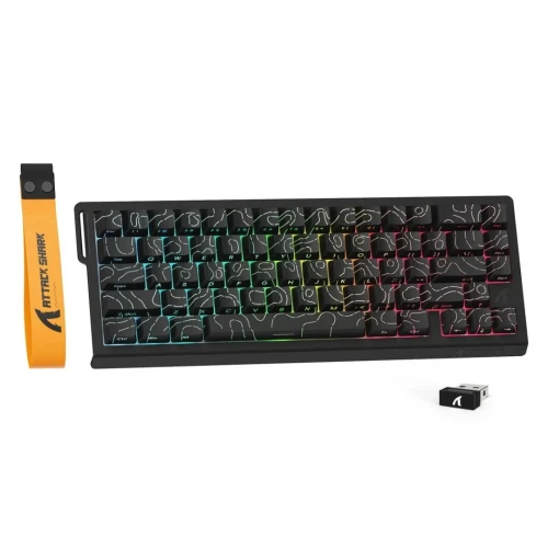 ATTACK SHARK X68 HE - CLAVIER GAMING 60% - MAGNETIC SWITCH - HALL EFFECT - RGB - USB - CONTOUR LINE - 8KHZ RAPID TRIGGER - 0.01MM
