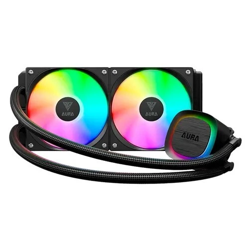 GAMDIAS AURA GL240 V2 - WATER COOLING 240MM -2 X FANS ARGB - PERFORMANCE - INTEL & AMD - BLACK