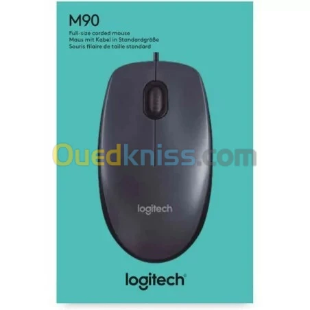LOGITECH M90 - SOURIS FILAIRE OPTIQUE USB, HAUTE PRÉCISION 1000 DPI, CONFORT AMBIDEXTRE, PLUG & PLAY