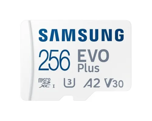 SAMSUNG EVO PLUS MICROSD 256GO + ADAPTATEUR SD - CARTE MÉMOIRE MICRO SD - VITESSE 160 MBS - V30