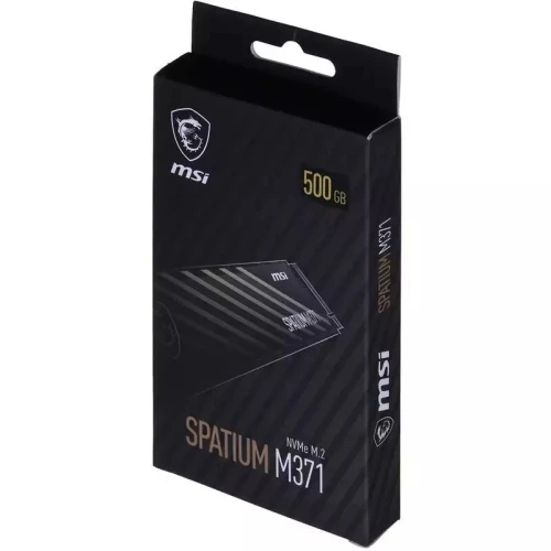 MSI SPATIUM M371 500Go - SSD NVMe M.2 Gen3x4 - 2000 Mo/s - 480TBW - NAND 3D - BLACK