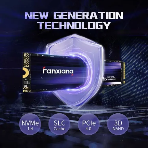 FANXIANG S880 1TO - DISQUE DUR INTERN SSD NVME - PCIE GEN 4 - HEATSINK - M.2 2280 - BLACK