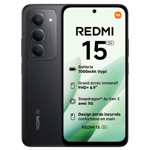 SMARTPHONE XIAOMI REDMI NOTE 15 - 8 GO RAM - 256 GO STOCKAGE - DUAL SIM XIAOMI REDMI NOTE 15