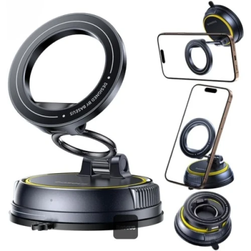 BASEUS PRIMETRIP VC2 FLEX - SUPPORT VOITURE MAGNÉTIQUE - ROTATION 360 - DESIGN PLIABLE - NOIR