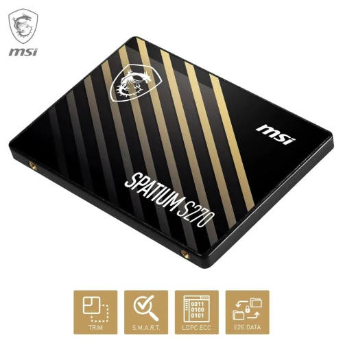 MSI SPATIUM S270 960GB - SSD SATA III 2.5" - 500 MB/S - 3D NAND - 500 TBW - PORTABLE - BLACK