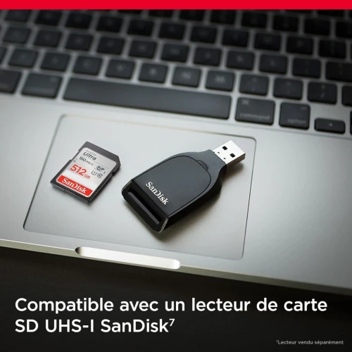 SANDISK ULTRA SD 512GB - CARTE MÉMOIRE SDXC - JUSQU'À 150 MO/S - FULL HD - UHSI-CARD