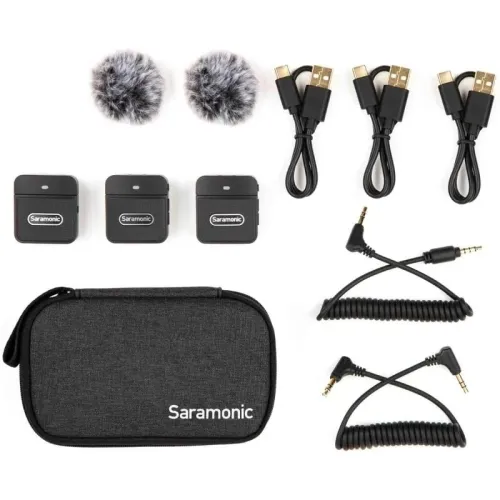 SARAMONIC BLINK100 B2 - MICROPHONE SANS FIL - ULTRA COMPACT - 2TX + 1RX -DUAL CHANEL -2.4GHZ -BLACK 