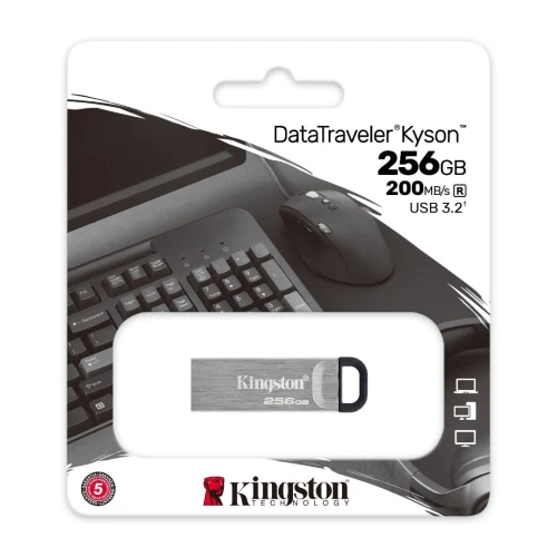 KINGSTON DATATRAVELER KYSON - FALSH DISQUE 256GB - JUSQU'À 200 MB/S - USB TYPE-A 3.2 - BLACK