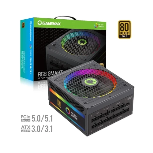 ALIMENTATION GAMEMAX RGB-1050 PRO - 1050W - FULL MODULAIR - CERTIFIÉE 80+ GOLD - ATX 3.0 / 3.1 - RGB - HAUTE - BLACK