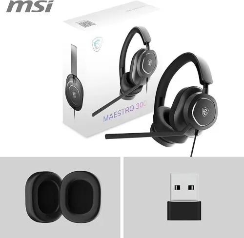 MSI MAESTRO 300 CASQUE GAMING - Design léger USB-C Adaptateur USB-C vers A - Filaire - Noir 
