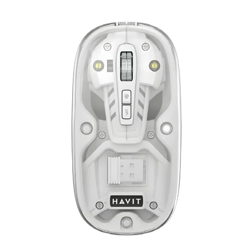 HAVIT MS62WB PRO - SOURIS GAMING SANS FIL - BLUETOOTH + 2.4GHZ - RECHARGEABLE - DPI AJUSTABLE - DESIGN ERGONOMIQUE - WHITE
