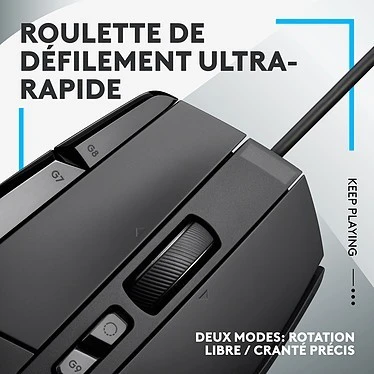LOGITECH G502X  SOURIS FILAIRE POUR GAMER - DROITIER - CAPTEUR OPTIQUE 25000 DPI - NOIR