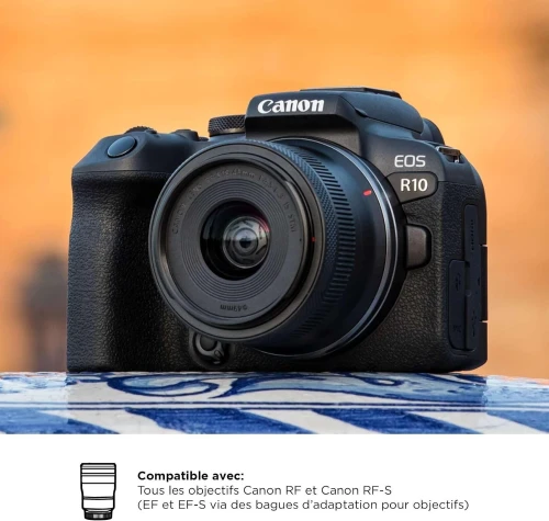 CANON EOS R10 Hybride Mirroless 24.2MP + Objectif RF-S 18-45mm F4.5-6.3 IS STM