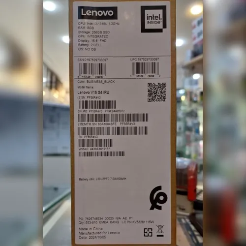 LENOVO V15 G4 IRU - INTEL CORE I3-1315U - 8GB - 256 SSD - 15.6" FHD - UHD GRAPHICS - AZERTY - BLACK