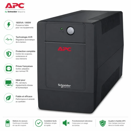 APC EASY UPS BVG 1600I-GR - ONDULEUR 1600VA - 900W - AVR - 230V - PRISES FRANÇAISES - SCHNEIDER ELECTRIC - ORIGINAL