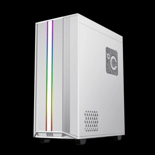 BOITIER GAMING GAMEMAX PRECISION 2 ARGB WHITE MID TOWER ACIER 0.8MM PANNEAU SUPERIEUR AMOVIBLE VERRE TREMPE 2X USB 2.0 HD AUDIO