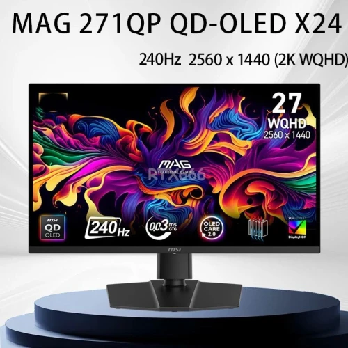 MSI MAG 271QP QD-OLED X24 - 27" 2K WQHD - QD-OLED - 240HZ - 0.03MS - HDR TRUE - AJUSTABLE - BLACK