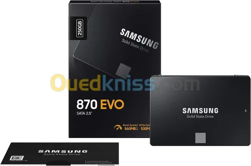 SAMSUNG 870 EVO 250GB - 2,5 POUCES, SATA 6G - VITESSES JUSQU'À 560 MOS - BLACK