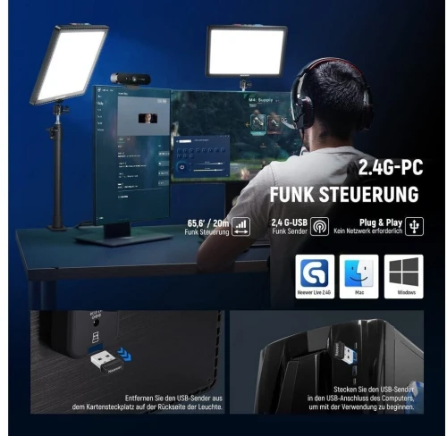 LAMPE LED NEEWER GL1 PRO 15.5 POUCES - LUMIERE STUDIO PROFESSIONNELLE