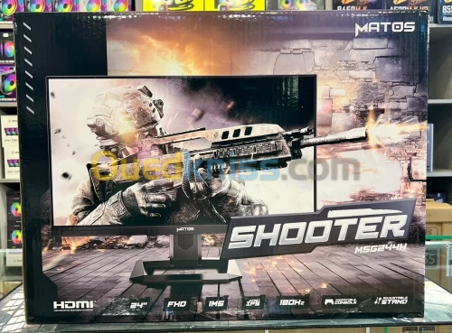ECRAN MATOS SHOOTER MSG244H GAMING - 24" FHD - 180HZ - 1MS - FAST IPS - AJUSTABLE STAND - BLACK 