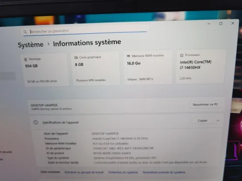 HP OMEN 16 GAMER I7 14650HX RTX 5070 8GB 16GB 1000GB 16P 240hz