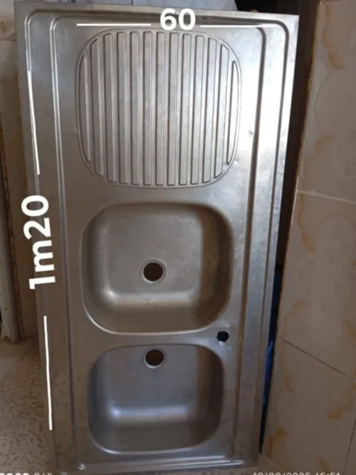 evier inox 2 bacs