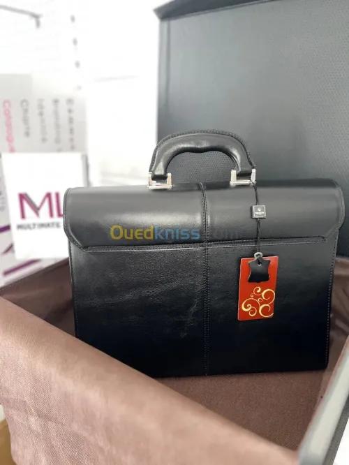 Valise et cartable en cuir