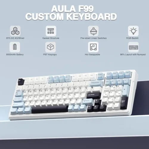 AULA F99 Wireless Mechanical Keyboard Clavier mécanique