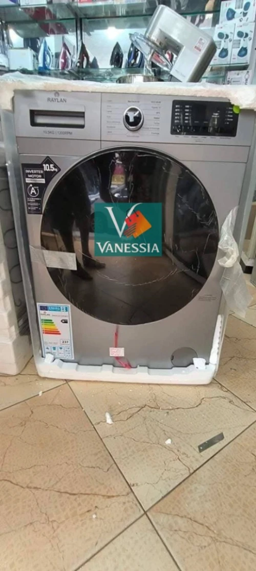 Machine à laver Automatique marque raylan gris 10.5kg