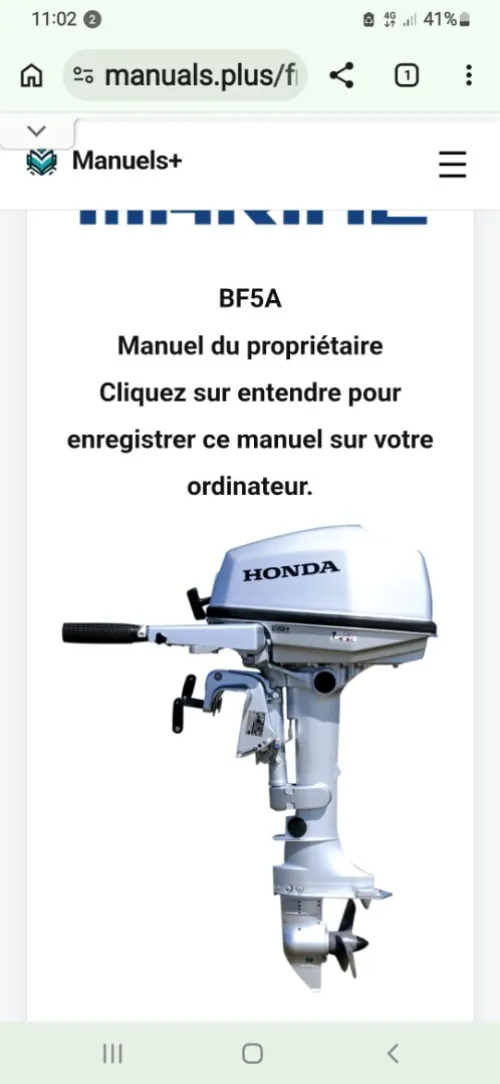 Bateau gonflable + moteur Honda