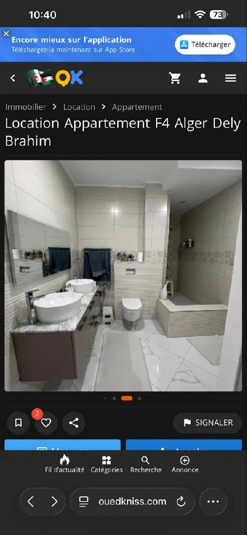 Location Appartement F4 Alger Dely brahim