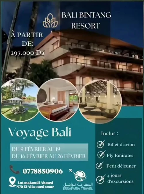 Voyage organiser  Bali 