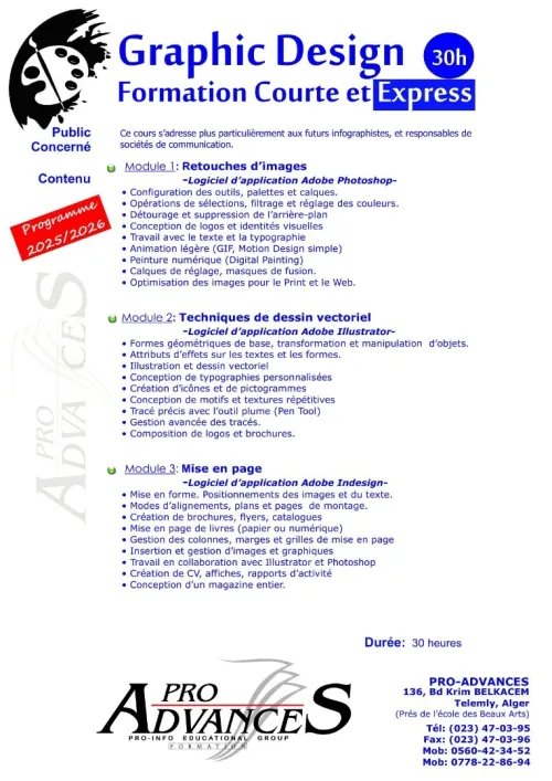 Formation: Graphic Design Express (30 heures)
